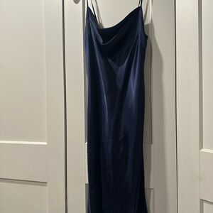David's Bridal Navy Blue Midi Dress